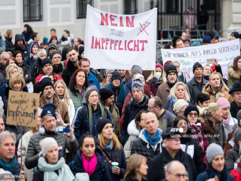 Austria confinará a los no vacunados contra Covid-19 a partir del lunes