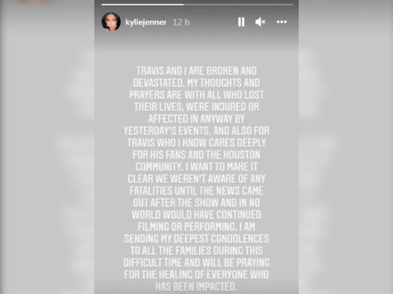 ÔÇ£Estamos rotosÔÇØ: Kylie Jenner tras hechos en Astroworld