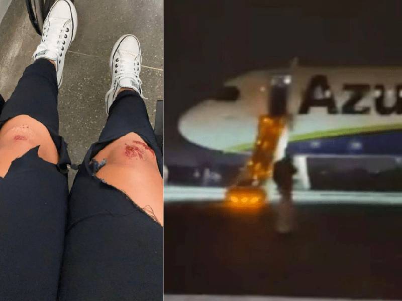 ¡Va a explotar! pasajeros corren del avión debido a una falla eléctrica