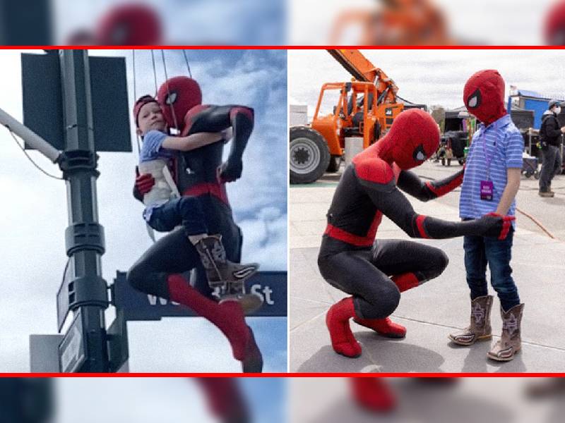 Convive Tom Holland con el niño que salvó a su hermanita del ataque de un perro