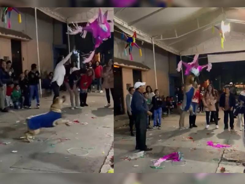 Video: Perrito rompe piñata en una posada; se hace viral