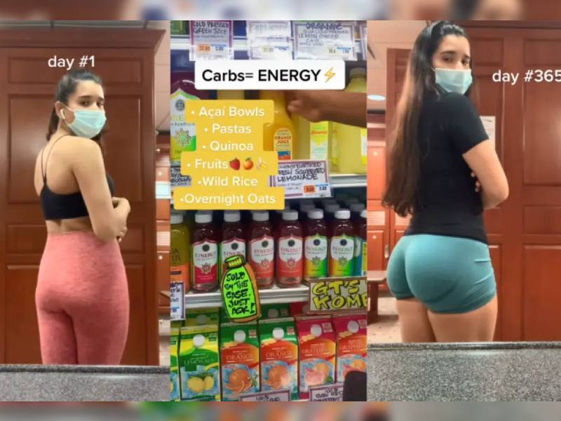 El radical cambio del trasero de una TikToker Fitness se viraliza en redes
