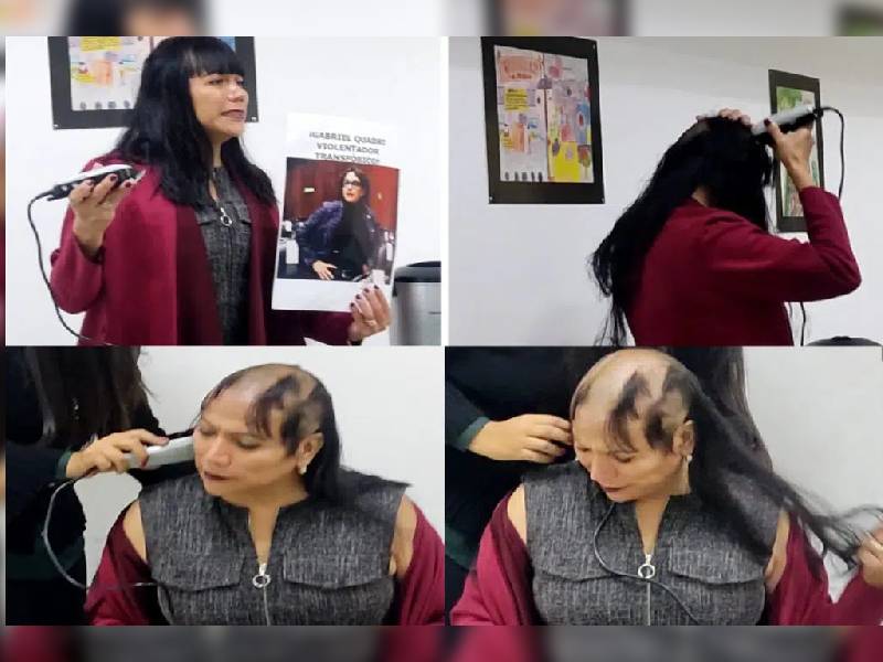 Fotos: Diputada de Morena se rapa en protesta contra Quadri