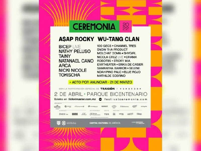Revelan nuevo headliner en el cartel de Festival Ceremonia 2022