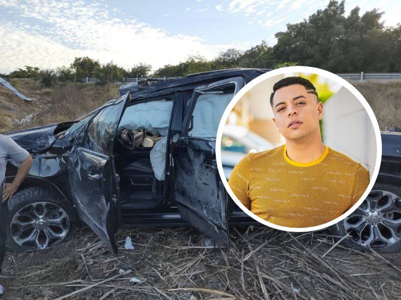 Se vuelca la camioneta de Eduin Caz de Grupo Firme