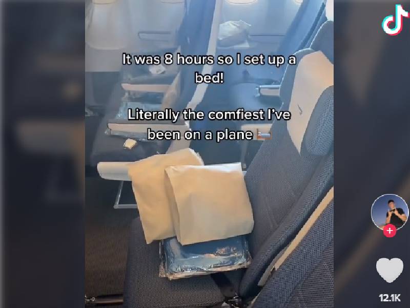 Tiktoker fue el único pasajero en su vuelo y compartió su experiencia