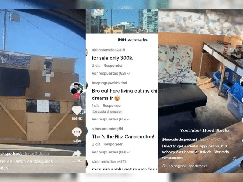 Casa de cartón con 2 pisosÔǪ hogar de un hombre