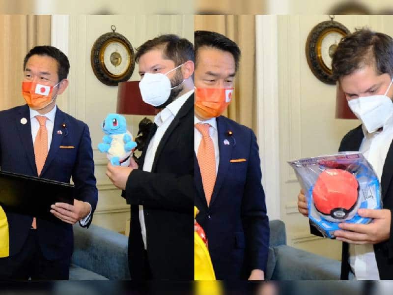 ¡Que Kawaii!, ministro japonés regala un Squirtle a Gabriel Boric