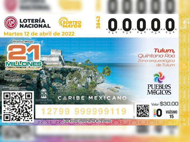 Conmemoran a Tulum en la Lotería Nacional