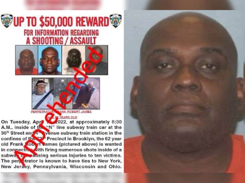 Cae Frank James, autor del tiroteo en metro de Brooklyn, Nueva York
