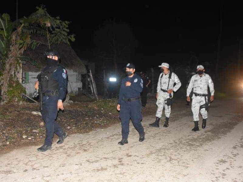 Municipio de Carrillo Puerto y Guardia Nacional inhiben delincuencia en comunidades