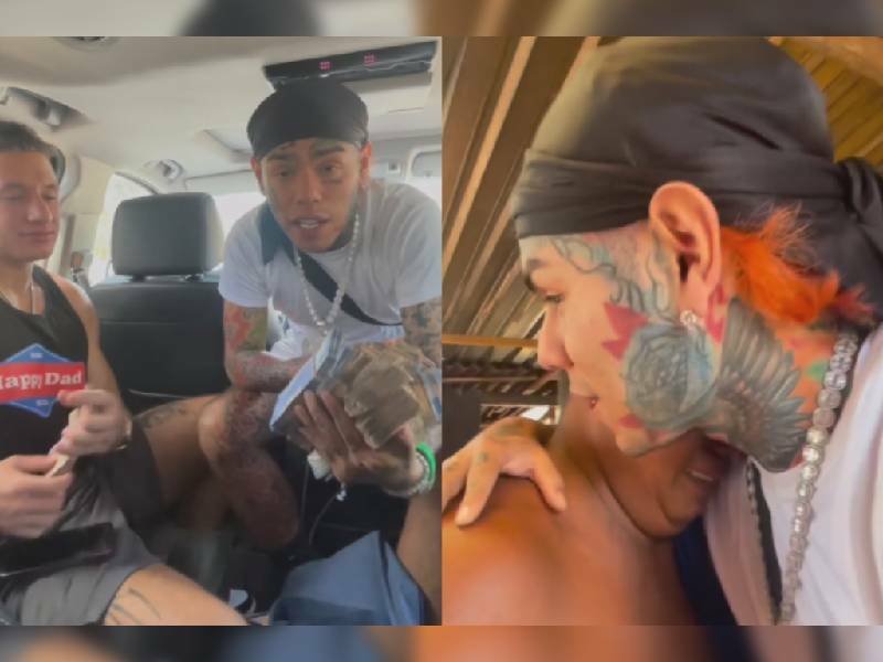 El rapero Tekashi 6ix9ine le regala un millón de pesos a familia en Cancún