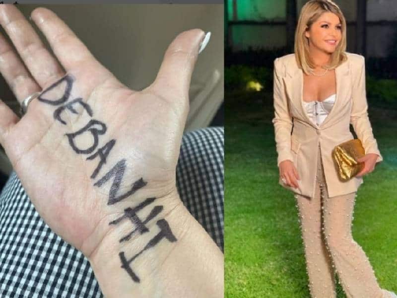 Itatí Cantoral escribe el nombre de Debanhi en su mano