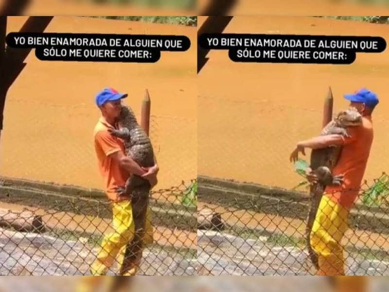 VIDEO: ¡Ay, que ternura! Hombre baila abrazado de un cocodrilo