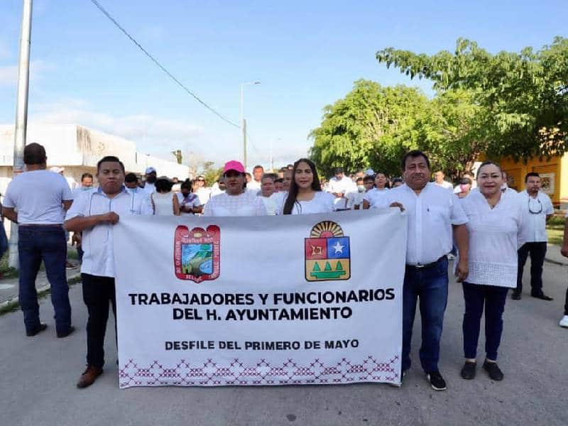 Conmemoran Día del Trabajo en Felipe Carrillo Puerto