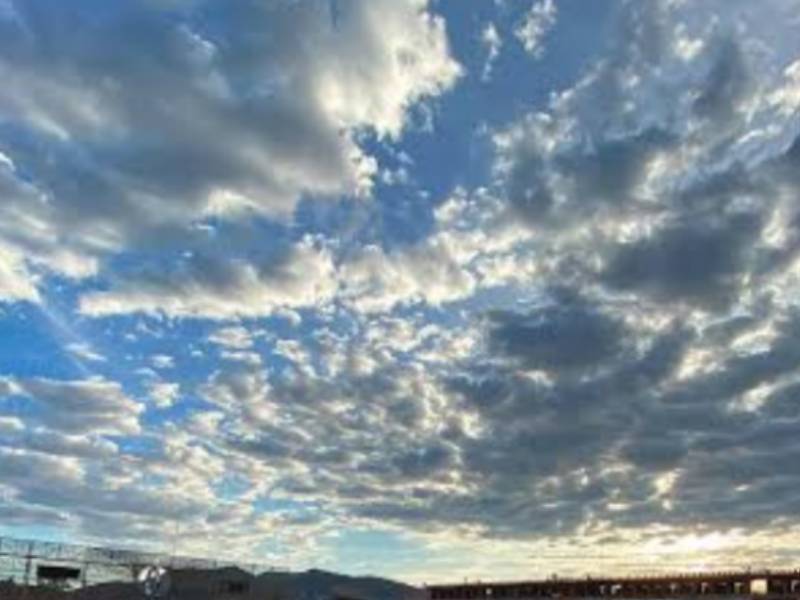 Cielo medio nublado la mayor parte del día con lluvias aisladas