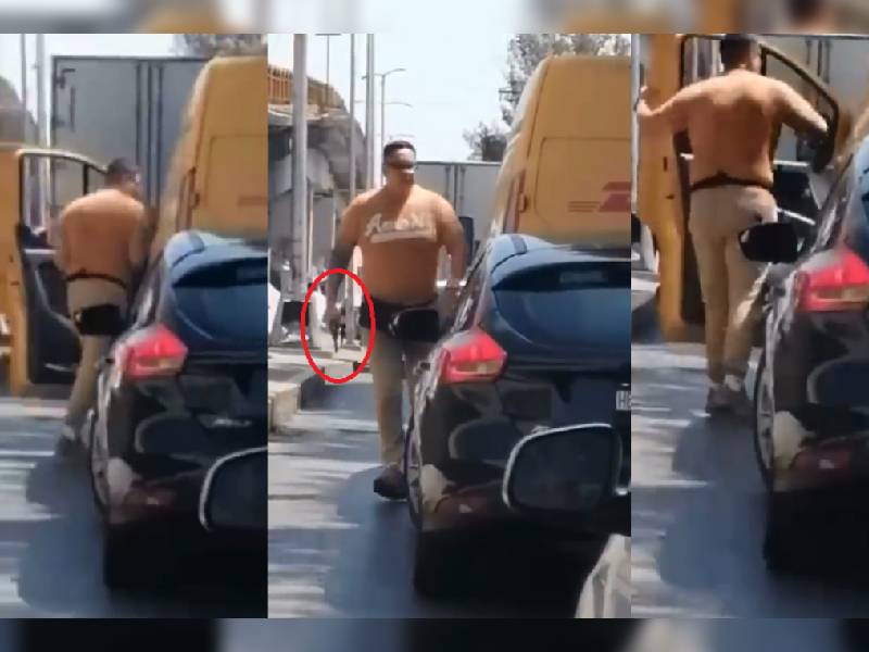 Video: Conductor amenaza con arma a repartidor de DHL en Circuito Interior