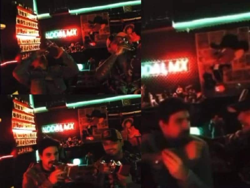 Captan a Christian Nodal tomando desde un Grammy