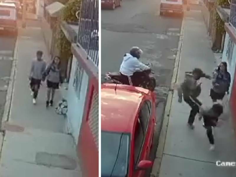 VIDEO: En pleno asalto, joven abandona a su pareja