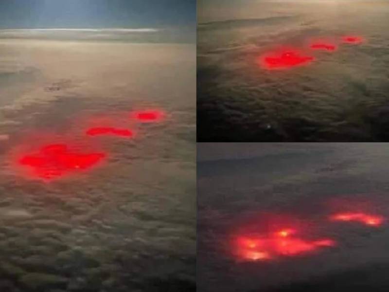 Impactante resplandor rojo captado en el océano Atlántico