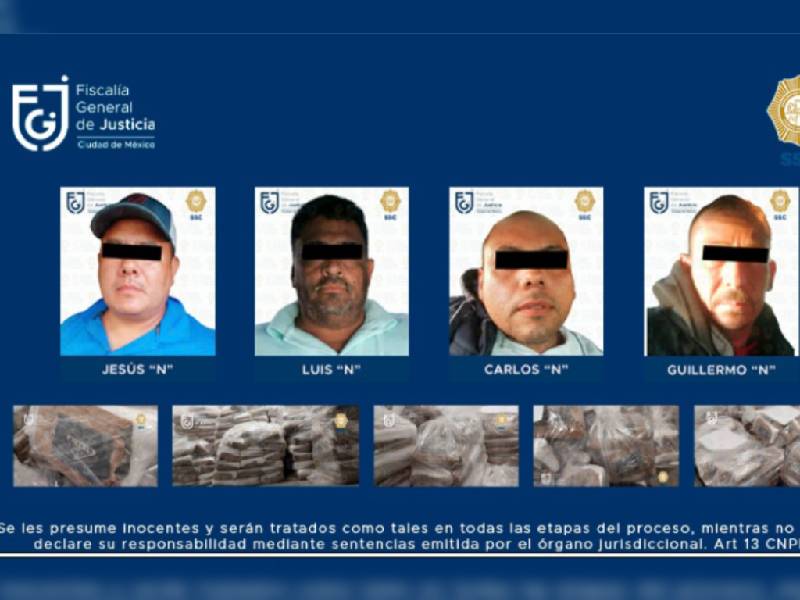 Ya en el Reclusorio Norte, detenidos con 1,600 kilos de coca
