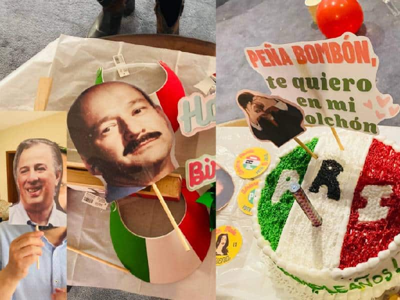 Joven celebró su cumpleaños con temática del PRI