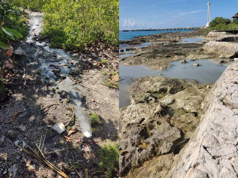 Denuncian a condominio en Cozumel por verter agua sucia al mar