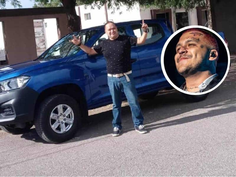 Christian Nodal le regala camioneta a su maestro de primaria