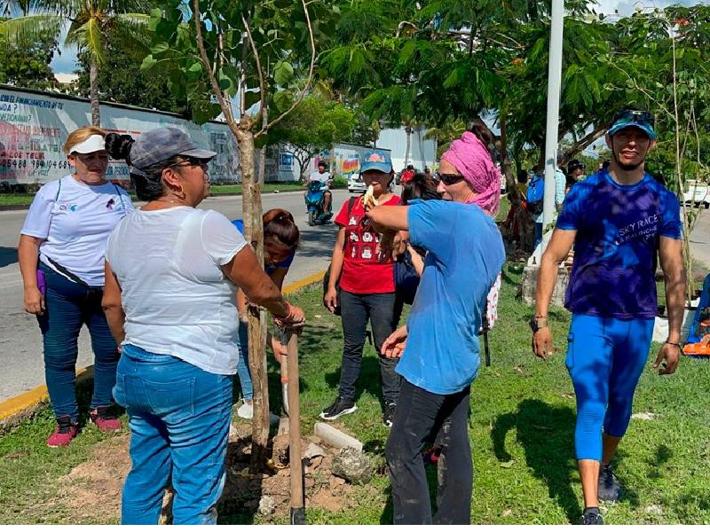 Realizan jornada de reforestación en Playa del Carmen