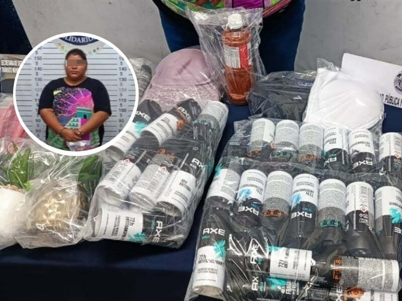 Detienen a mujer cuando intentaba robar 47 desodorantes y otros artículos