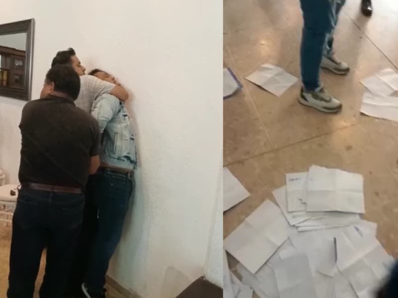 En la trifulca otras personas forzaron la entrada del salón en el que se llevaba a cabo el proceso