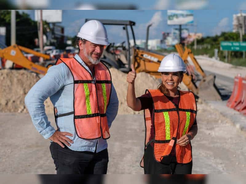 Mara Lezama supervisa avances en el bulevar Colosio