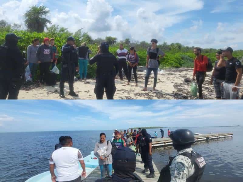 Autoridades aseguran en Cozumel a 14 indocumentados cubanos