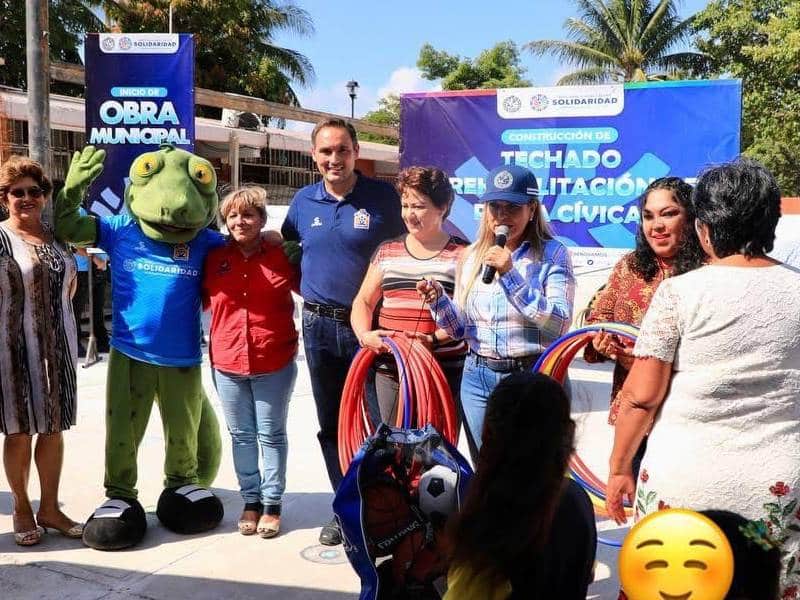 Inicia construcción de domo deportivo en un jardín de niños de Playa del Carmen