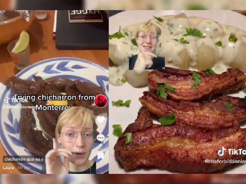 Joven se sorprende al comer chicharrón; es su país es un platillo lujoso