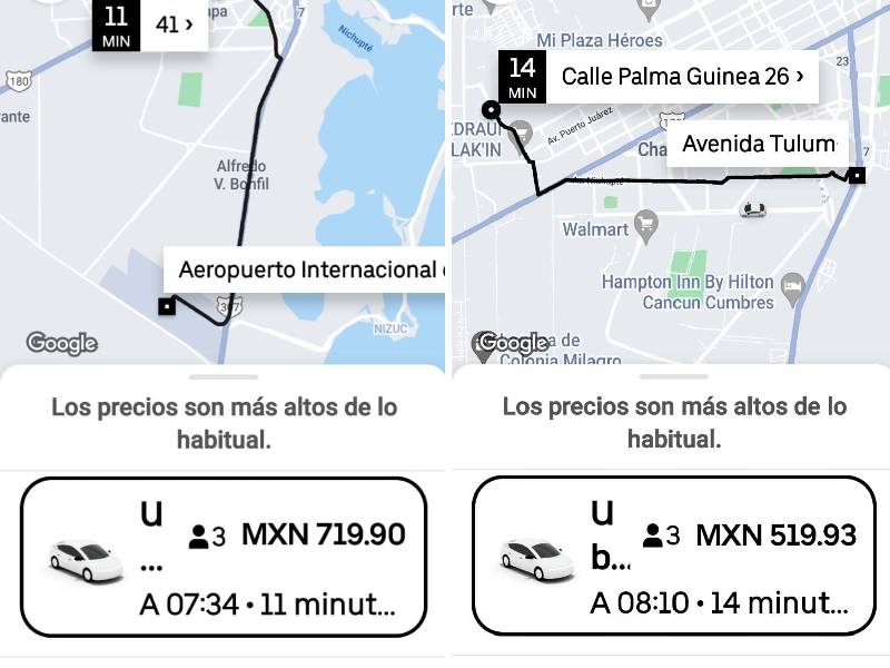 Llamado a día sin taxi, genera incremento tarifas de Uber