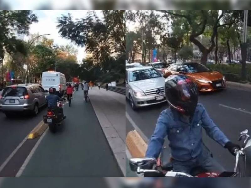 Video. Así un ciclista sacó a un motociclista de la ciclovía