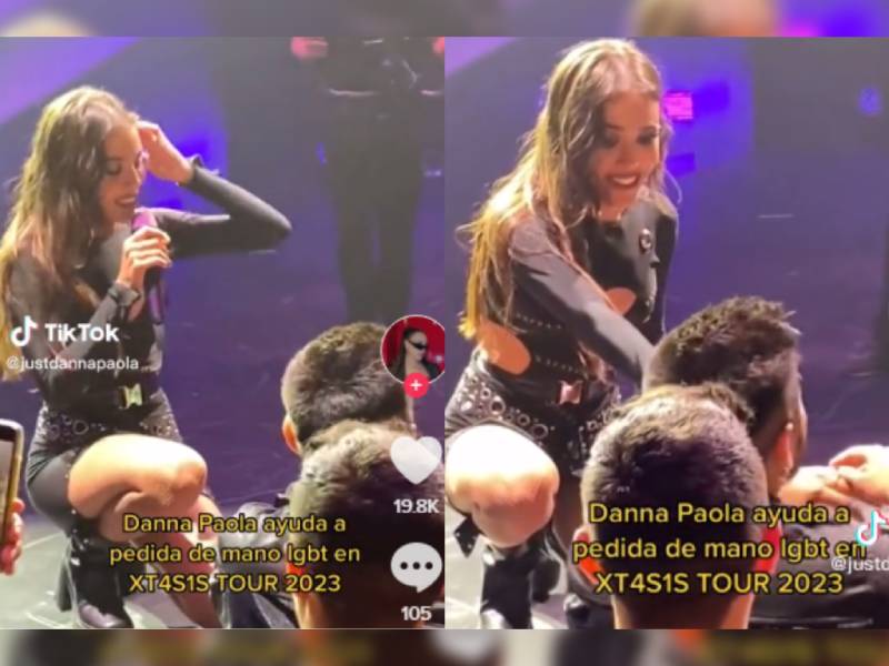 ¡Ay el amor! Danna Paola ayuda a que pareja LGBT+ se comprometa en su show