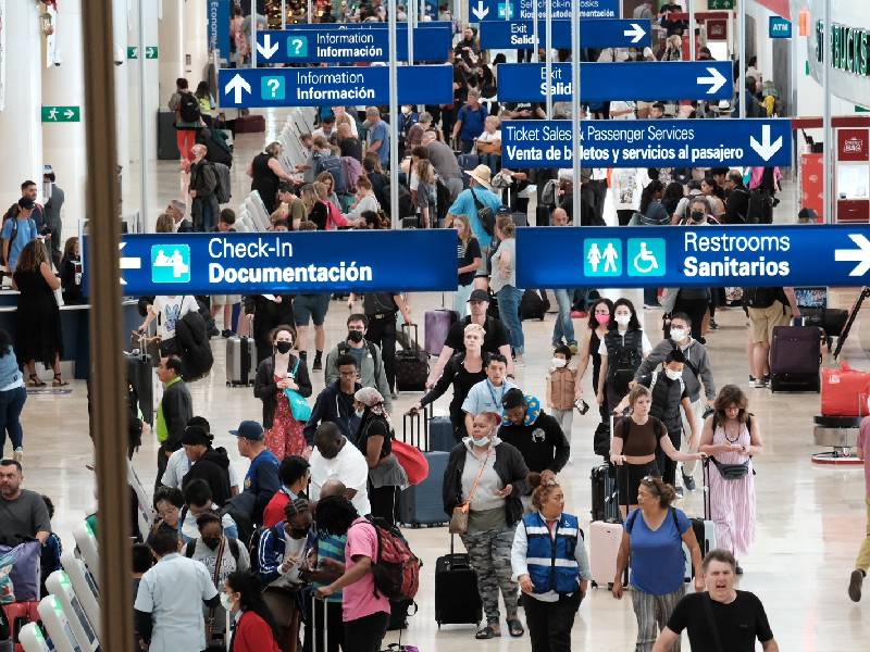 Aeropuerto de Cancún, con 562 operaciones, incluidas 284 llegadas