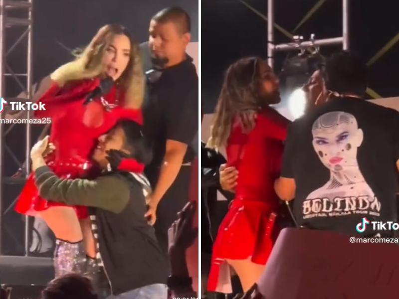 Belinda es 'atacada' por un fan en pleno concierto