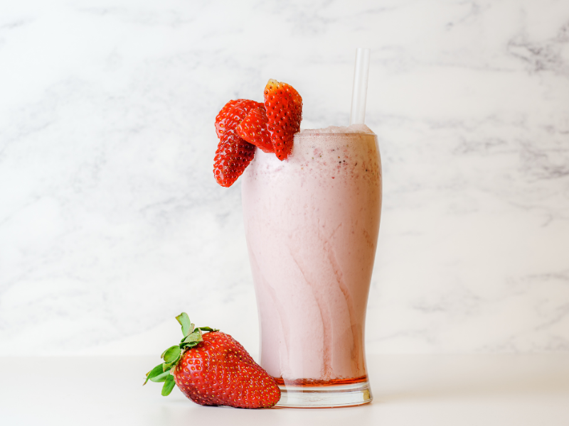 Agua de fresa refrescante y cremosita