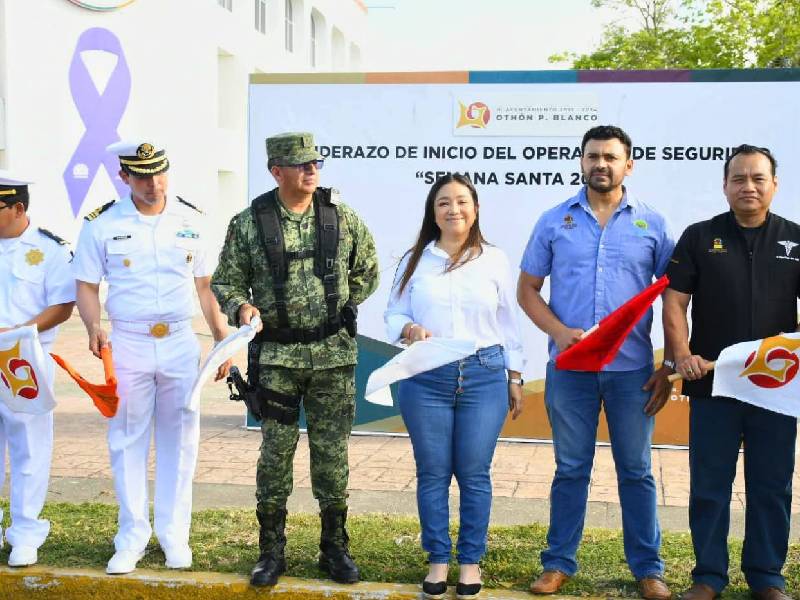 Yensunni Martínez da banderazo de salida al operativo de seguridad "Semana Santa 2023"