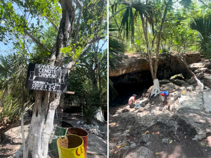 Policías desalojan cenote de Tulum