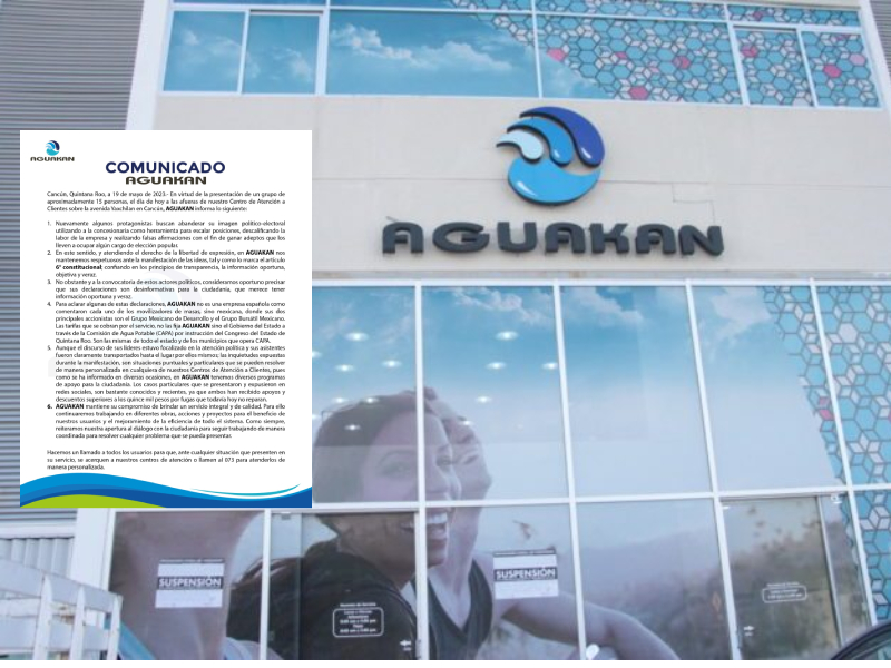 Aguakan responde a la manifestación ciudadana del día de hoy