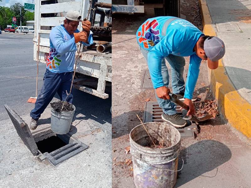 Ayuntamiento de Solidaridad limpia y desazolva pozos