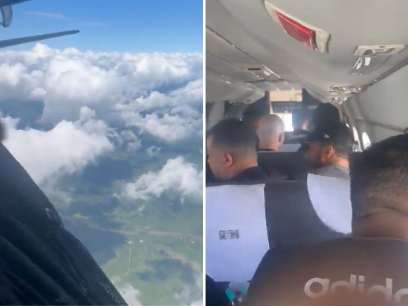 Pasajeros viven momentos de pánico tras abrirse puerta de avión