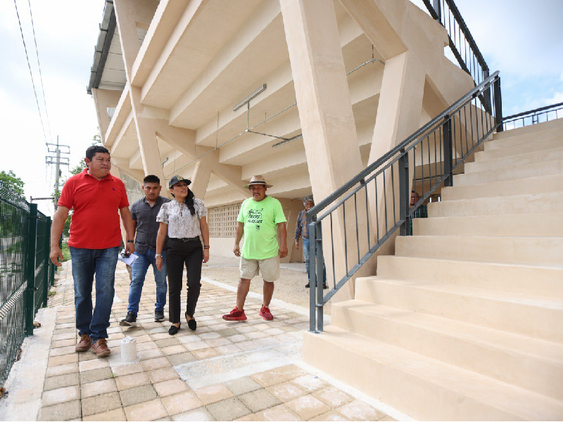 Supervisan la unidad deportiva de la colonia “Pescadores” de Puerto Morelos