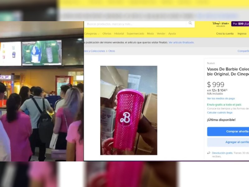 Vasos de Barbie desatan caos en cines de México