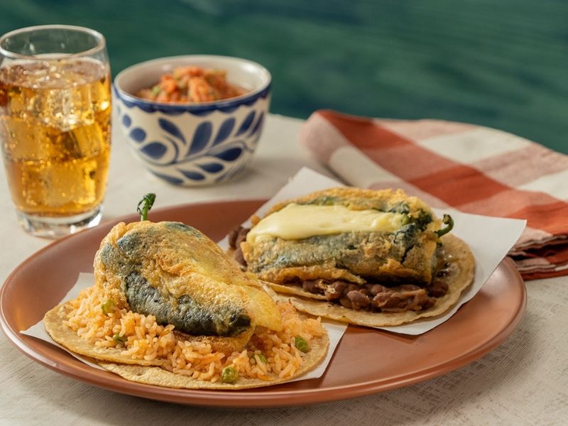 Chiles rellenos tacos.