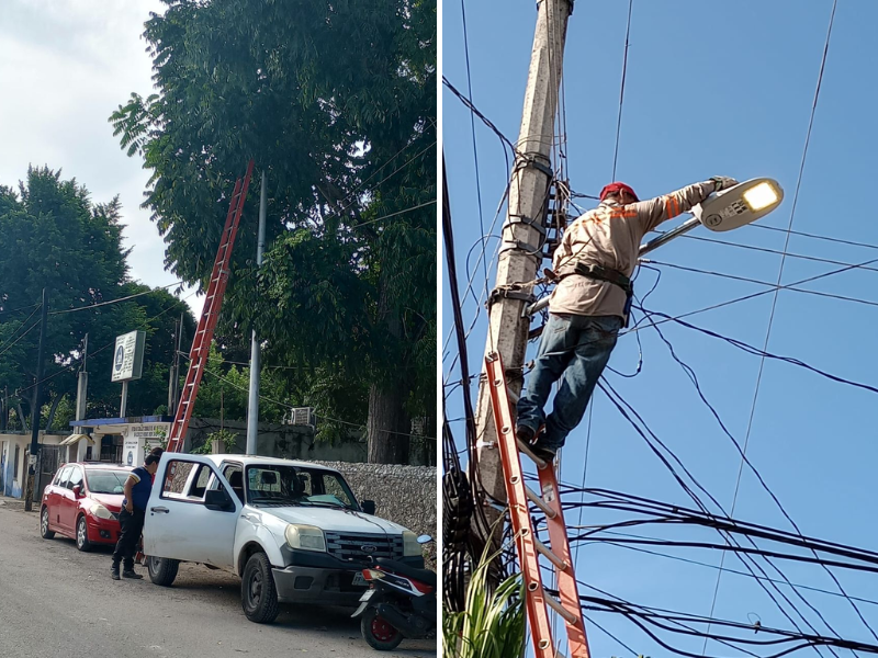 Mary Hernández transforma red de alumbrado público de Felipe Carrillo Puerto